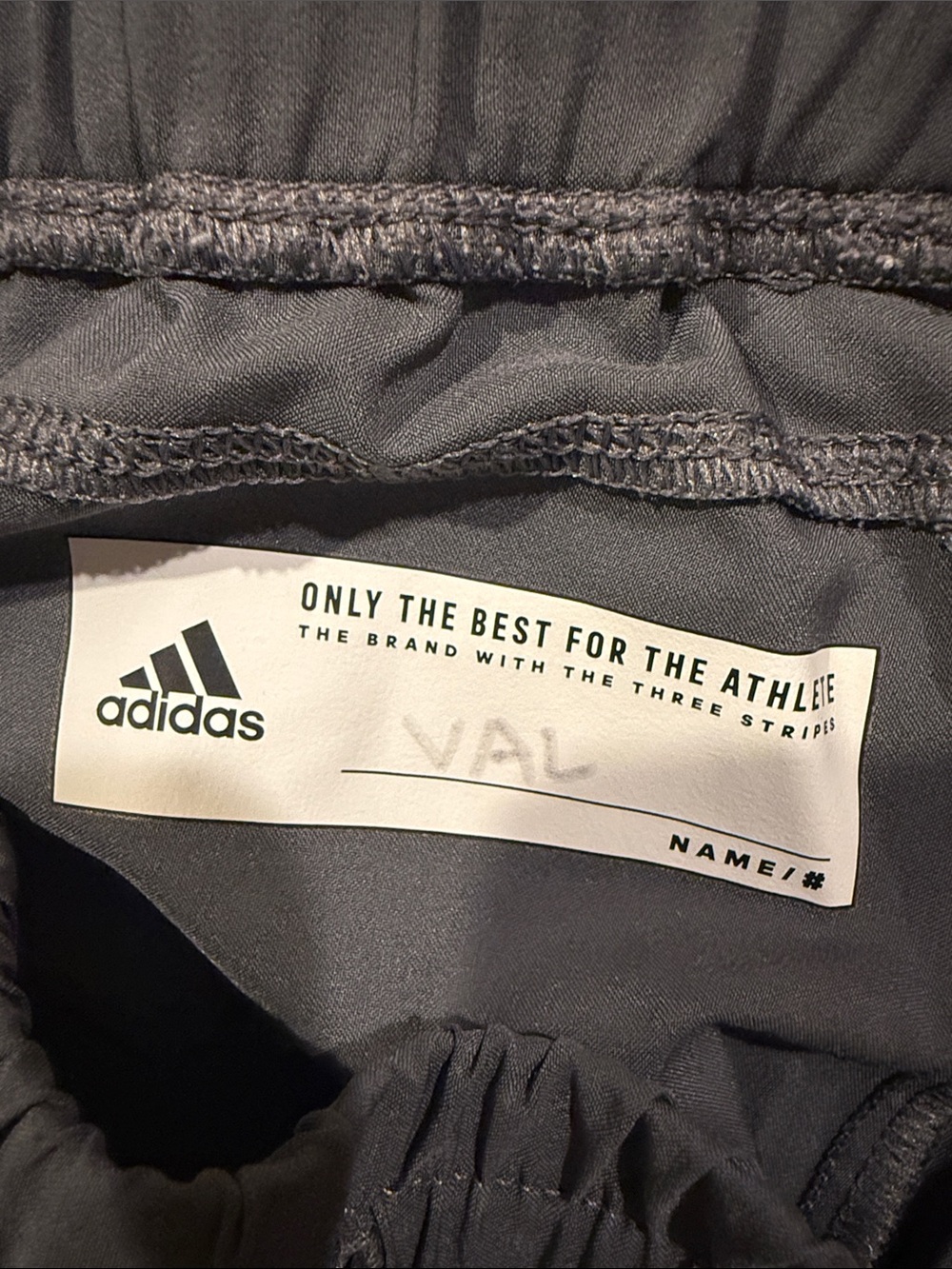 adidas Women's Charcoal Black Athletic Shorts with Logo - Picture 3 of 4